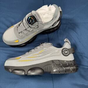 NWT Unisex Steel Toe Work Sneakers Gray Yellow Safety Shoes EU 38
